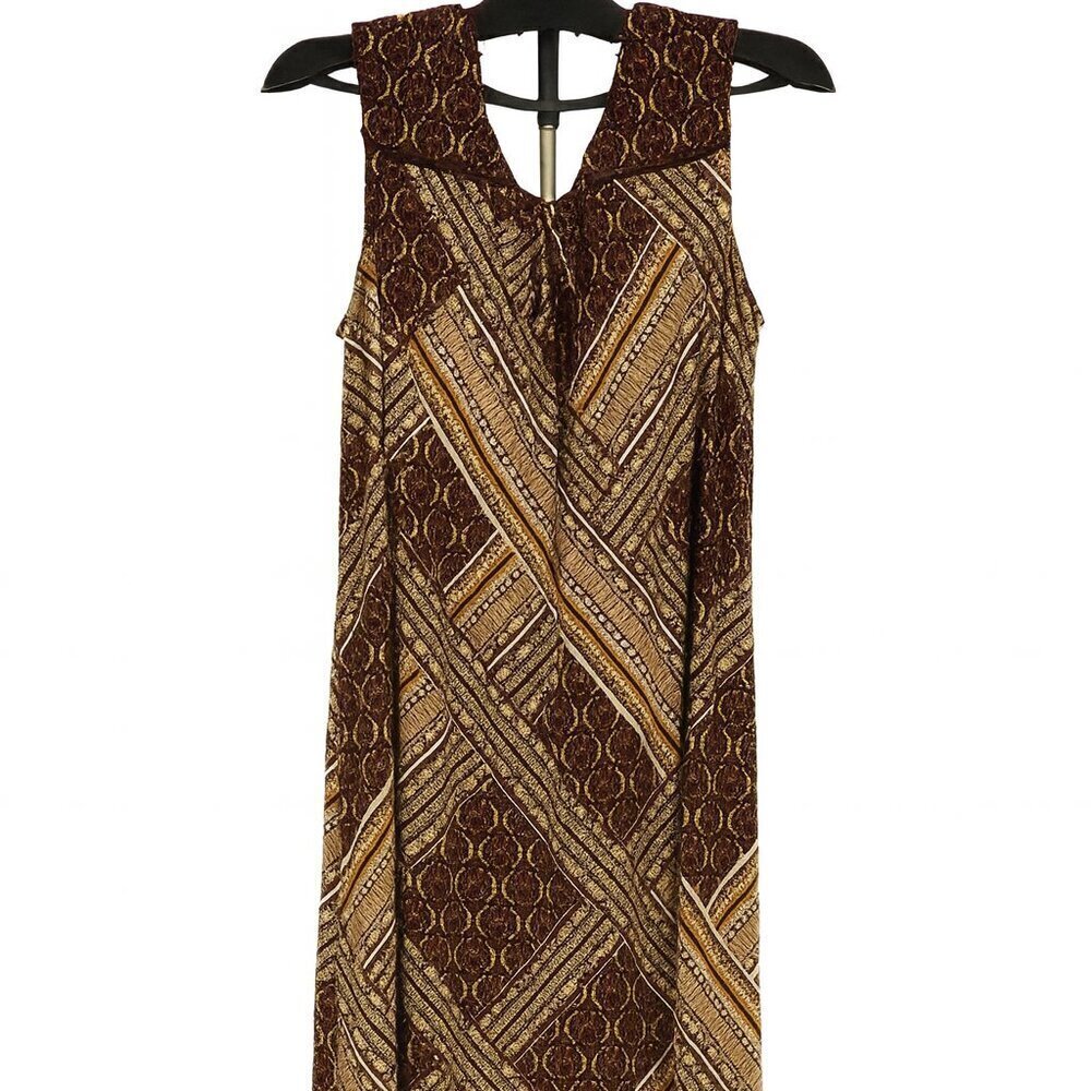 Cato Brown Geometric Mod Sleeveless Maxi Dress 22/24W Plus